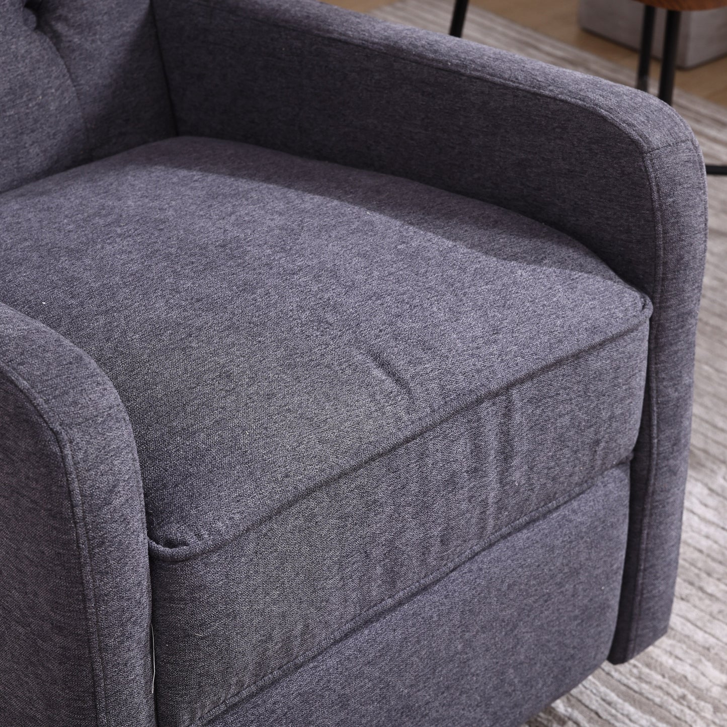 Fauteuil inclinable pivotant avec repose-pieds, mouvement coulissant et design ergonomique