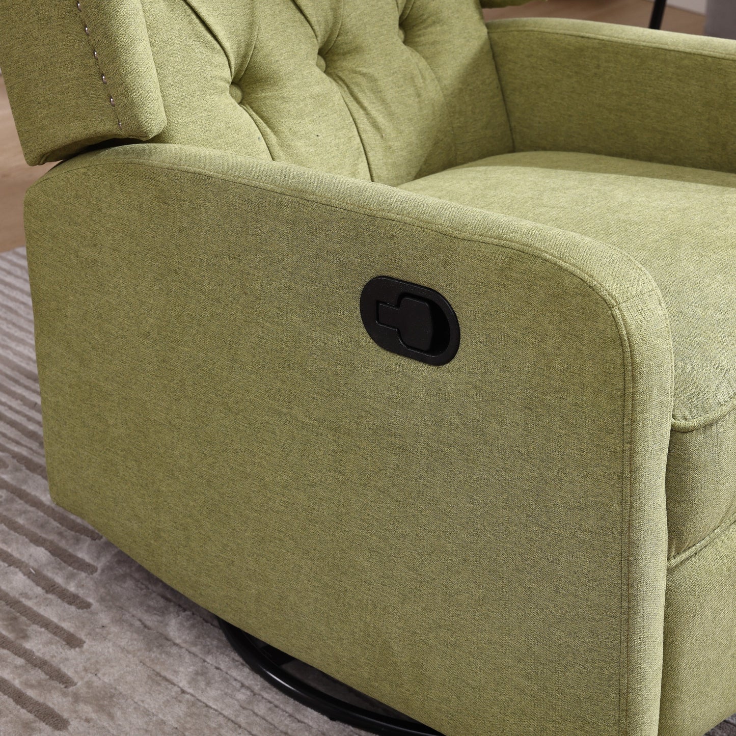 Fauteuil inclinable pivotant avec repose-pieds, mouvement coulissant et design ergonomique