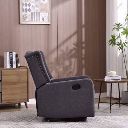 Fauteuil inclinable pivotant avec repose-pieds, mouvement coulissant et design ergonomique