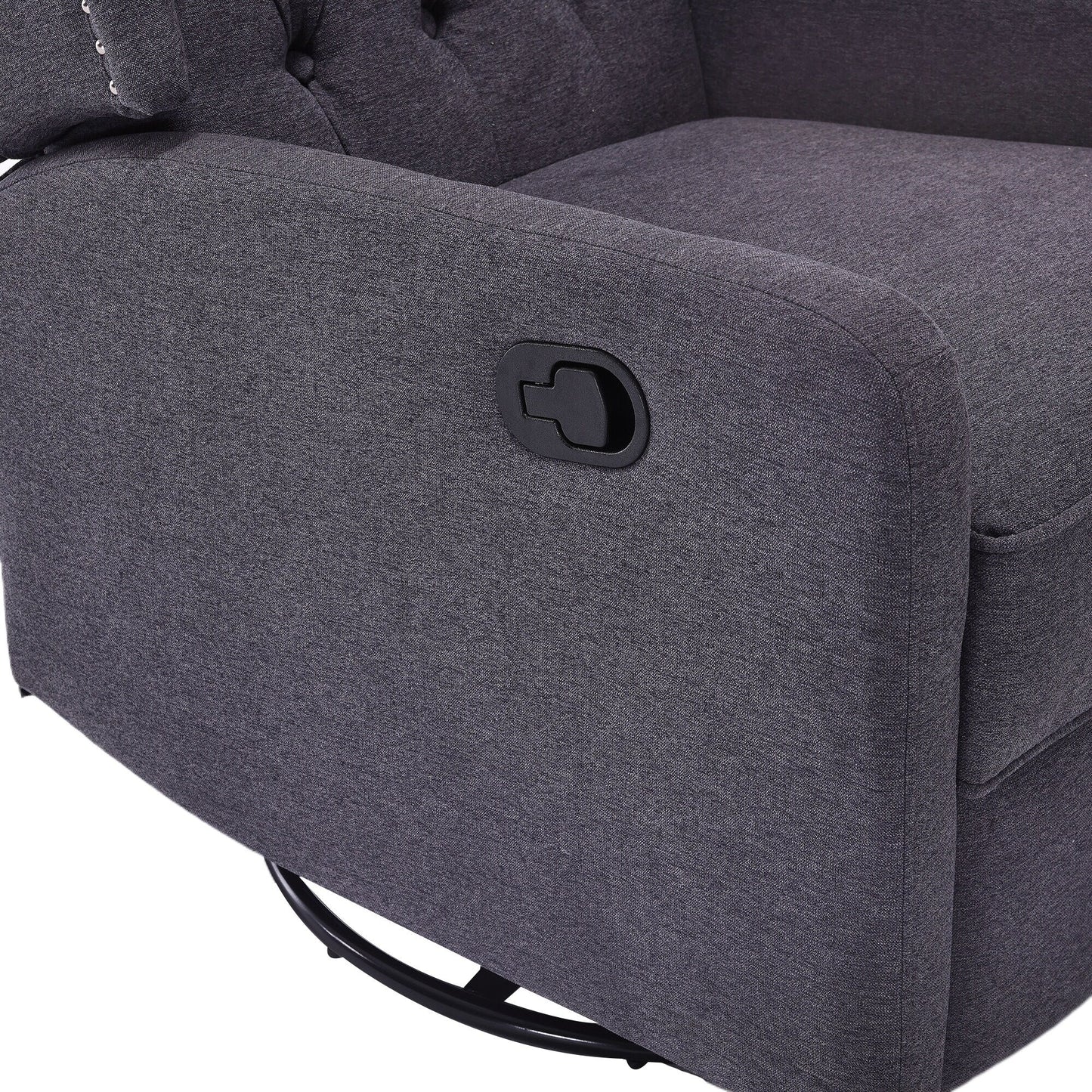 Fauteuil inclinable pivotant avec repose-pieds, mouvement coulissant et design ergonomique