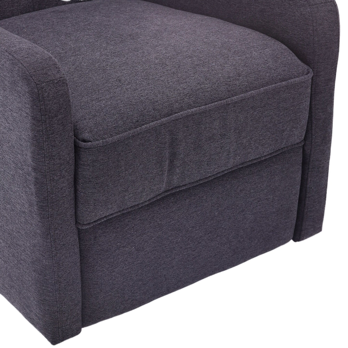 Fauteuil inclinable pivotant avec repose-pieds, mouvement coulissant et design ergonomique