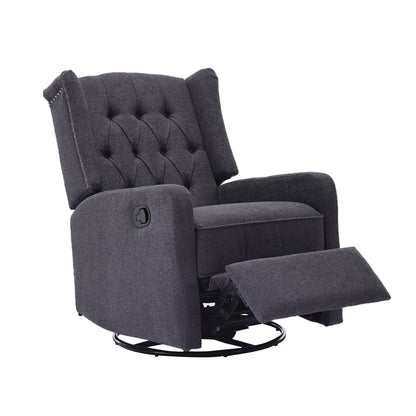 Fauteuil à bascule pivotant et inclinable avec repose-pieds, mouvement coulissant et design ergonomique