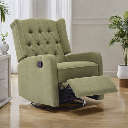 Fauteuil à bascule pivotant et inclinable avec repose-pieds, mouvement coulissant et design ergonomique