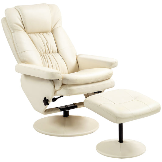 Fauteuil inclinable pivotant avec pouf