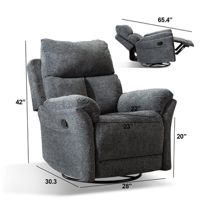 Fauteuil inclinable pivotant en tissu, canapé inclinable manuel, ensemble de deux