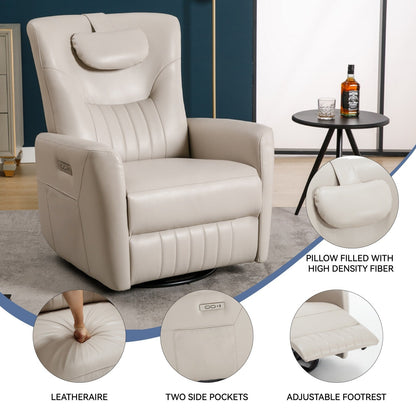 Fauteuil inclinable pivotant à bascule avec rotation à 270°, inclinaison infinie et USB/Type-C