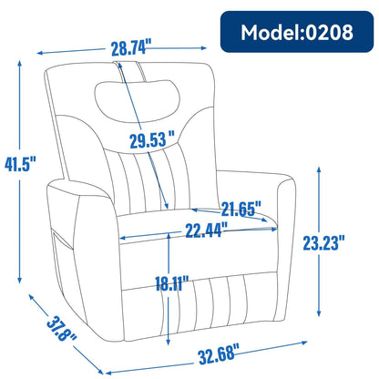 Fauteuil inclinable pivotant à bascule avec rotation à 270°, inclinaison infinie et USB/Type-C