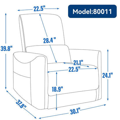 Fauteuil inclinable pivotant à bascule avec rotation à 270°, inclinaison infinie et USB/Type-C