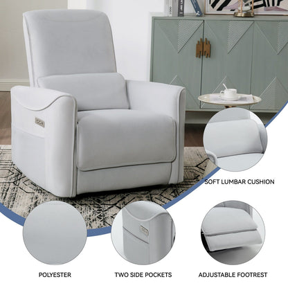 Fauteuil inclinable pivotant à bascule avec rotation à 270°, inclinaison infinie et USB/Type-C