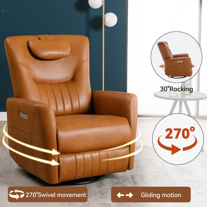 Fauteuil inclinable pivotant à bascule avec rotation à 270°, inclinaison infinie et USB/Type-C