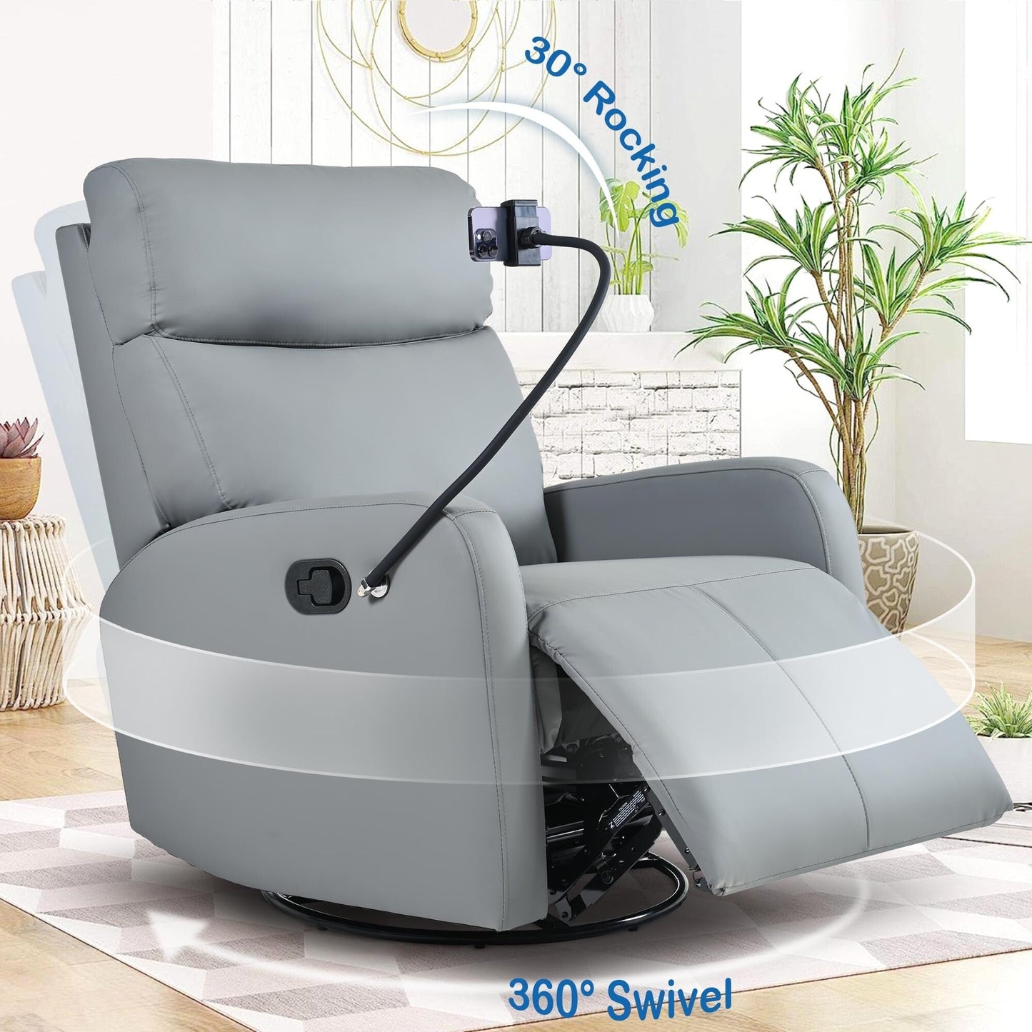 Fauteuil inclinable pivotant à bascule