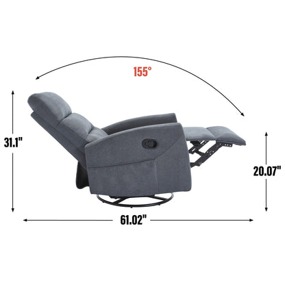 Fauteuil inclinable pivotant à bascule avec inclinaison à 155° et installation sans outil