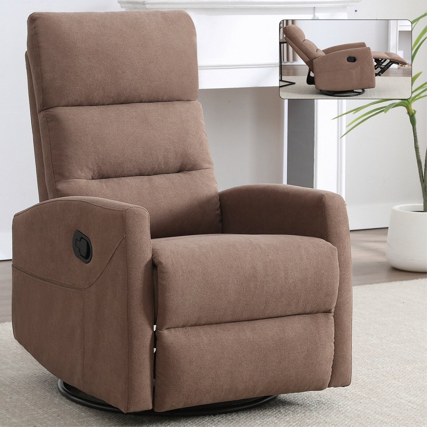 Fauteuil inclinable pivotant à bascule avec inclinaison à 155° et installation sans outil
