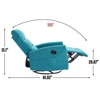 Fauteuil inclinable pivotant à bascule avec inclinaison à 155° et installation sans outil