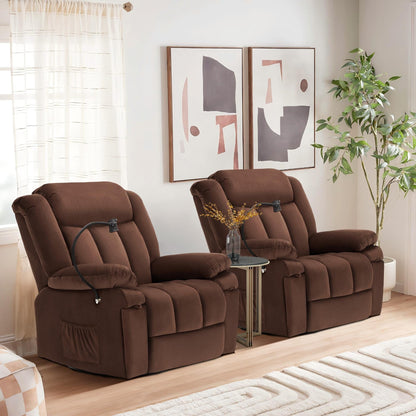 Fauteuil inclinable pivotant à bascule avec massage, chauffage et support de téléphone – Idéal pour le salon, le bureau, la chambre