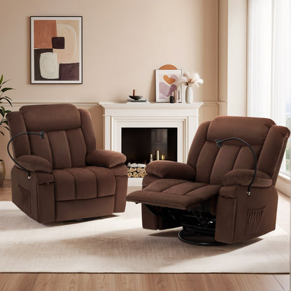 Fauteuil inclinable pivotant à bascule avec massage, chauffage et support de téléphone – Idéal pour le salon, le bureau, la chambre