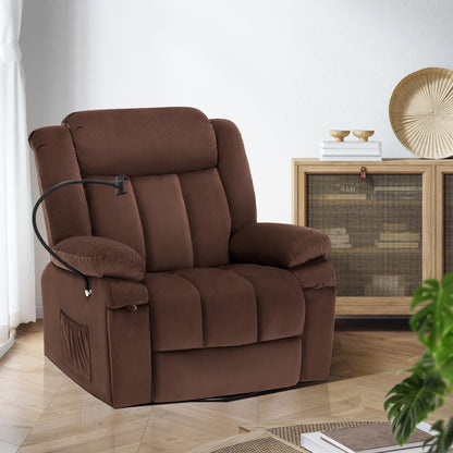 Fauteuil inclinable pivotant à bascule avec massage, chauffage et support de téléphone – Idéal pour le salon, le bureau, la chambre