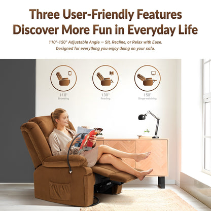 Fauteuil inclinable pivotant à bascule avec massage, chauffage et support de téléphone – Idéal pour le salon, le bureau, la chambre