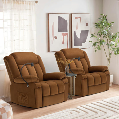 Fauteuil inclinable pivotant à bascule avec massage, chauffage et support de téléphone – Idéal pour le salon, le bureau, la chambre