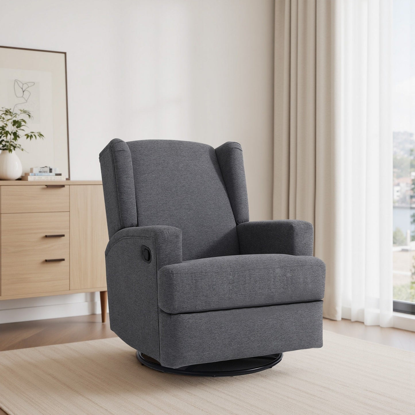 Fauteuil inclinable pivotant à oreilles pour chambre d'enfant