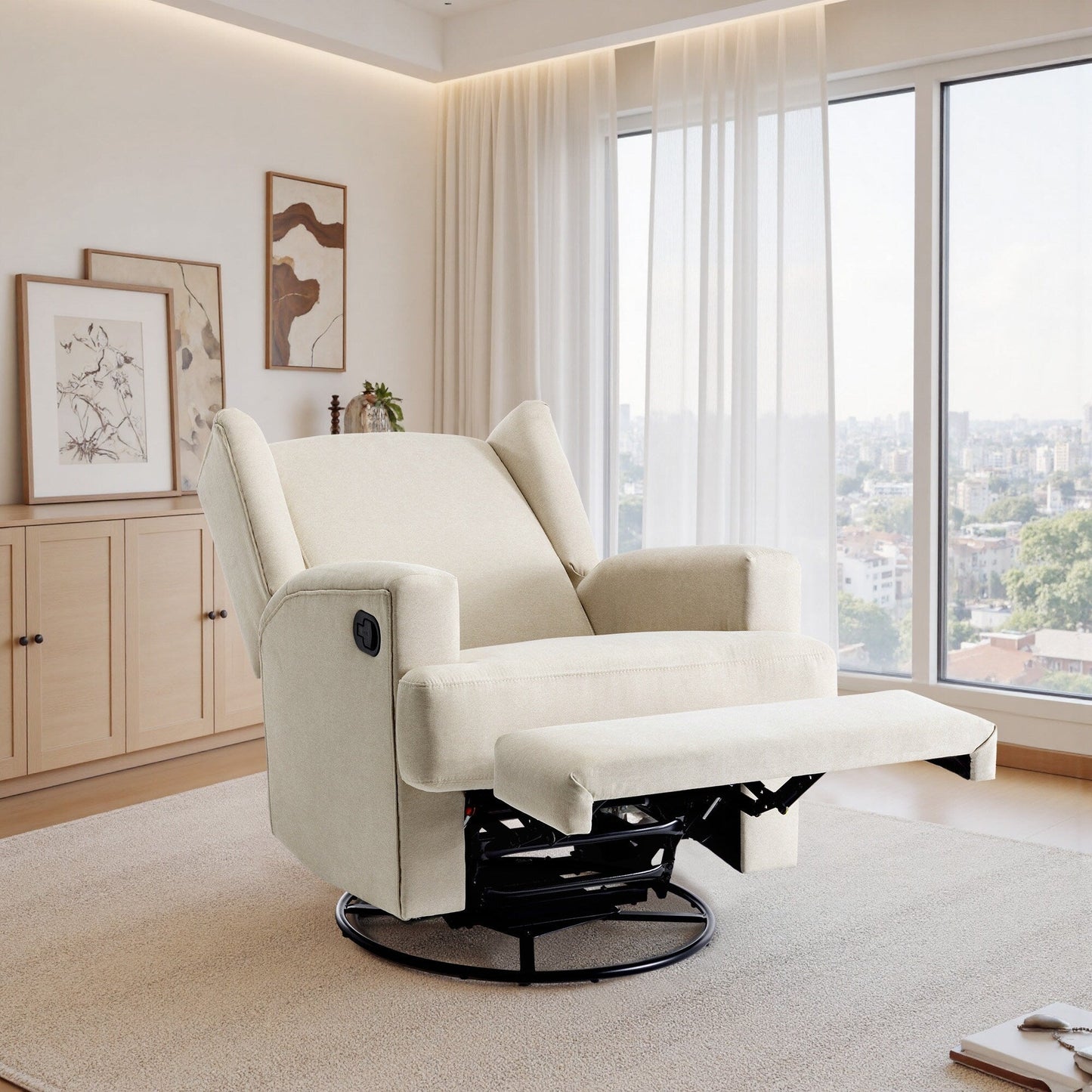 Fauteuil inclinable pivotant à oreilles pour chambre d'enfant