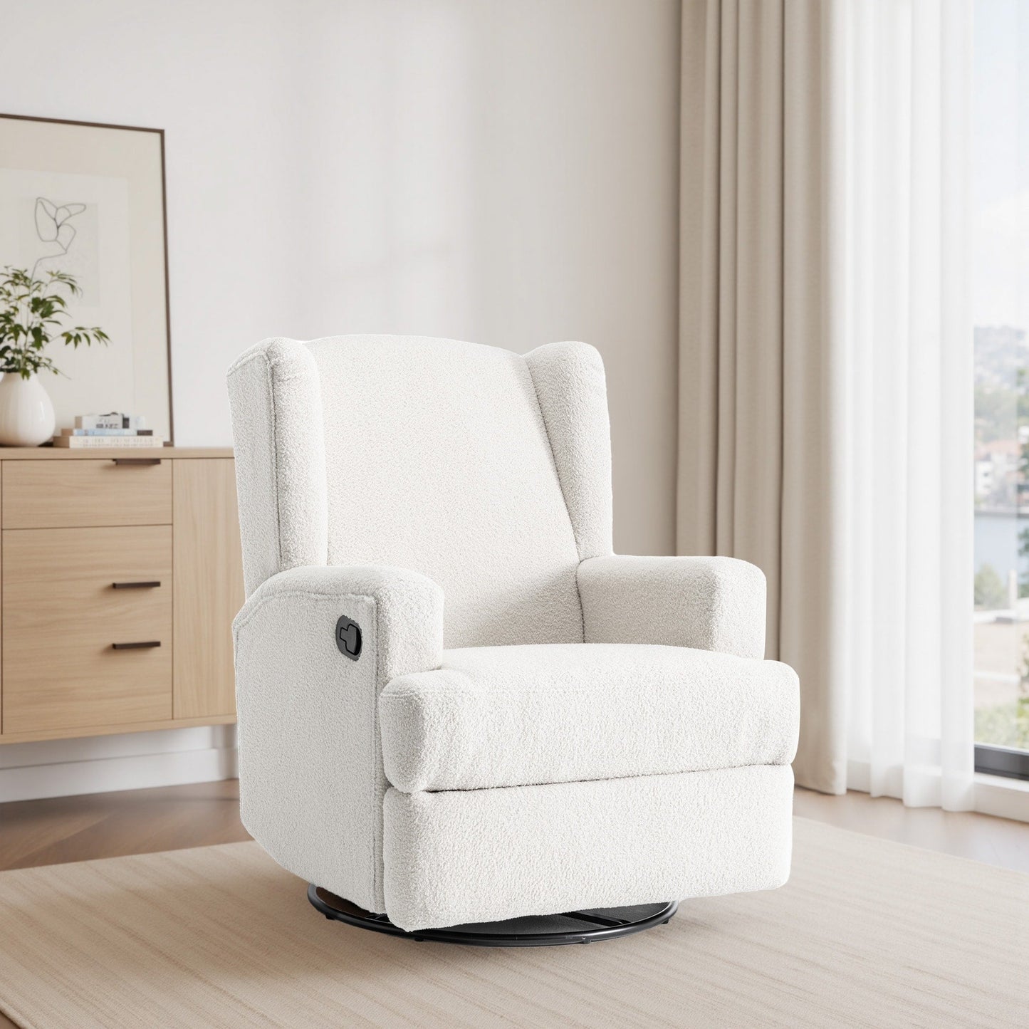 Fauteuil inclinable pivotant à oreilles pour chambre d'enfant