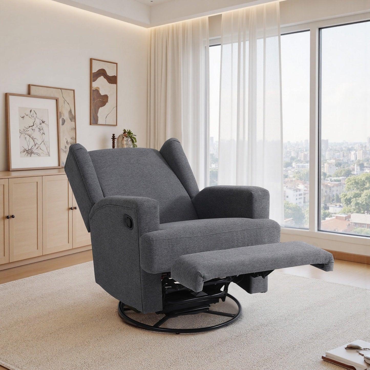 Fauteuil inclinable pivotant à oreilles pour chambre d'enfant