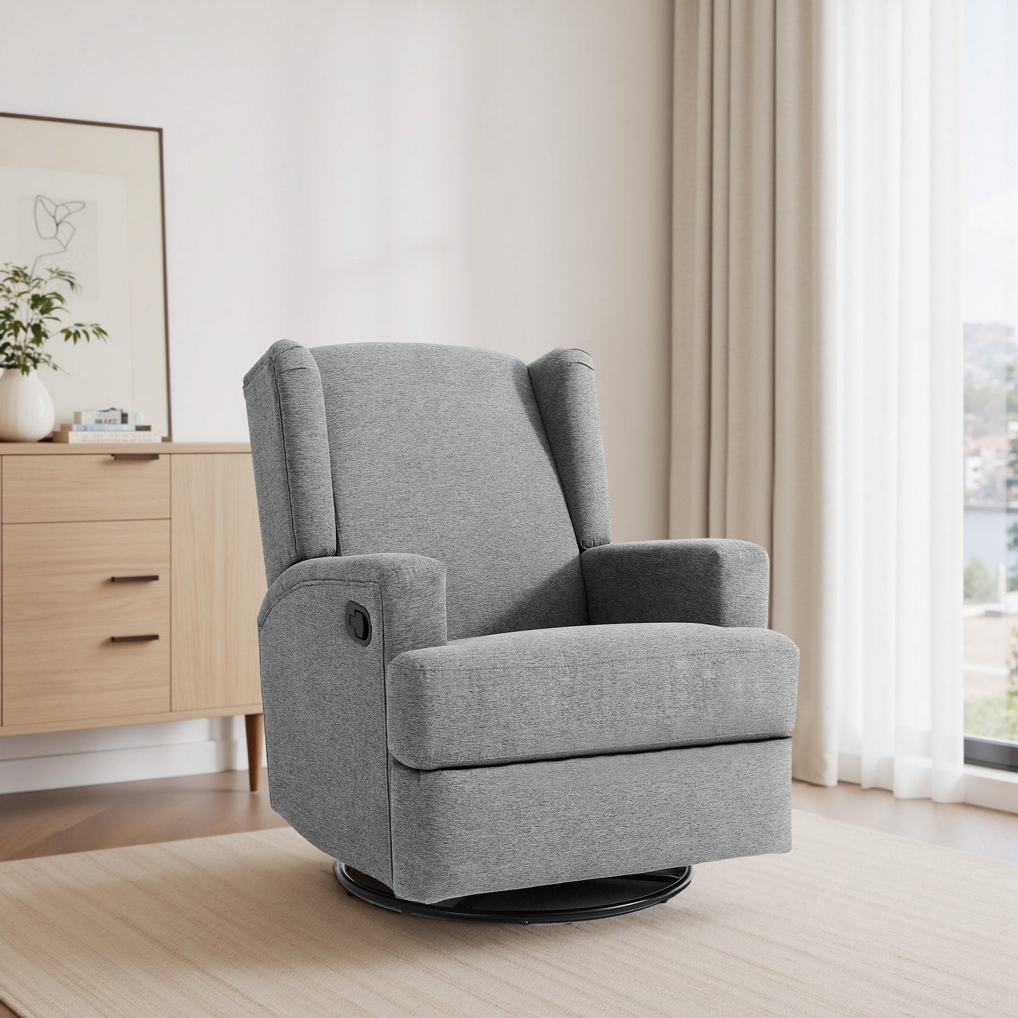 Fauteuil inclinable pivotant à oreilles pour chambre d'enfant