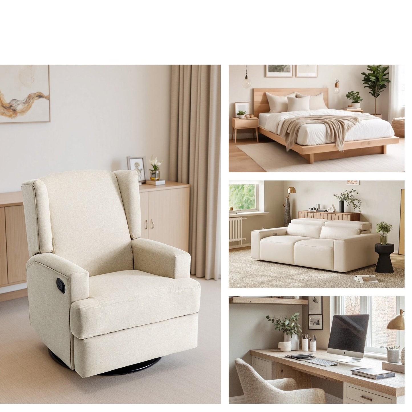 Fauteuil inclinable pivotant à oreilles pour chambre d'enfant