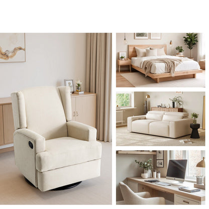 Fauteuil inclinable pivotant à oreilles pour chambre d'enfant