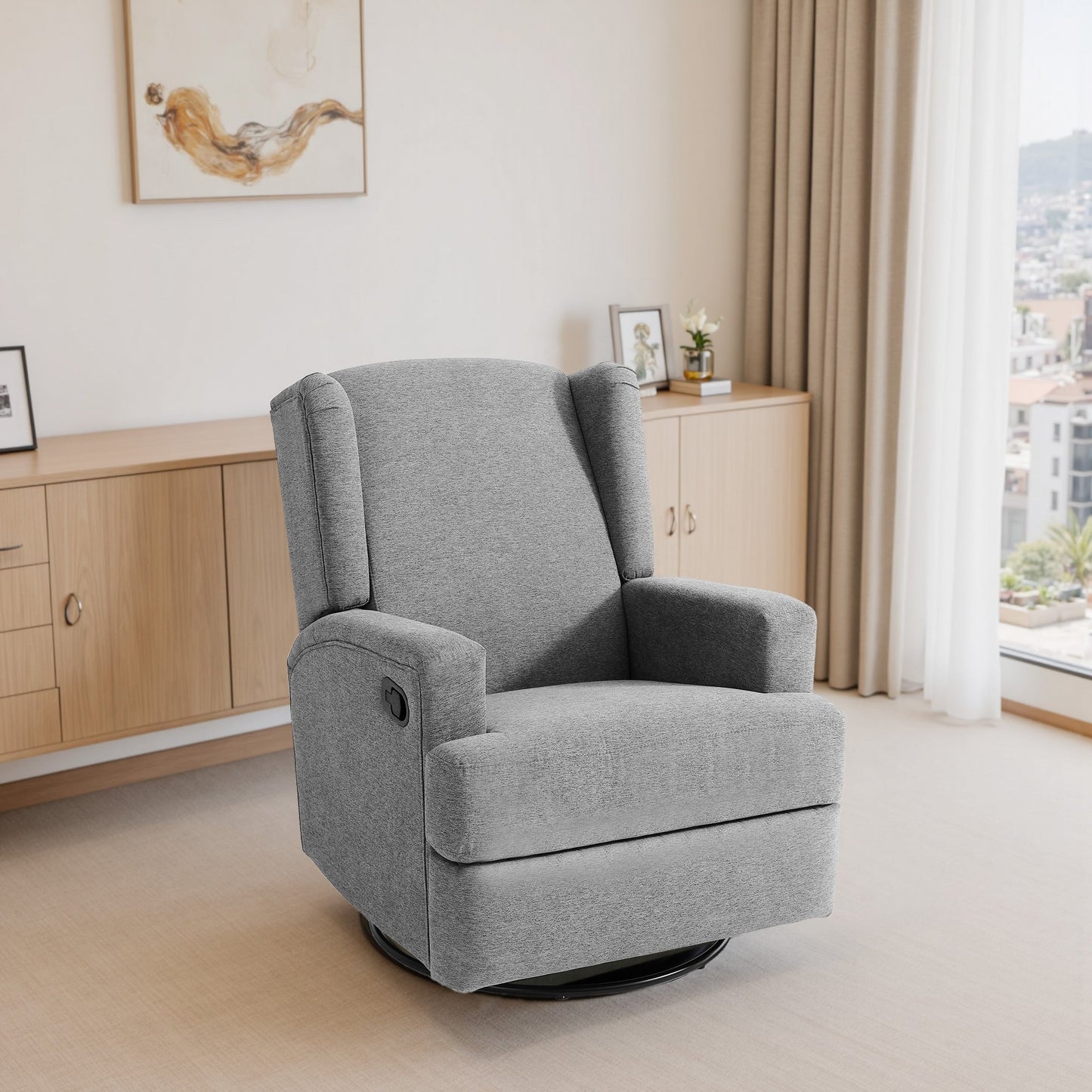Fauteuil inclinable pivotant à oreilles pour chambre d'enfant
