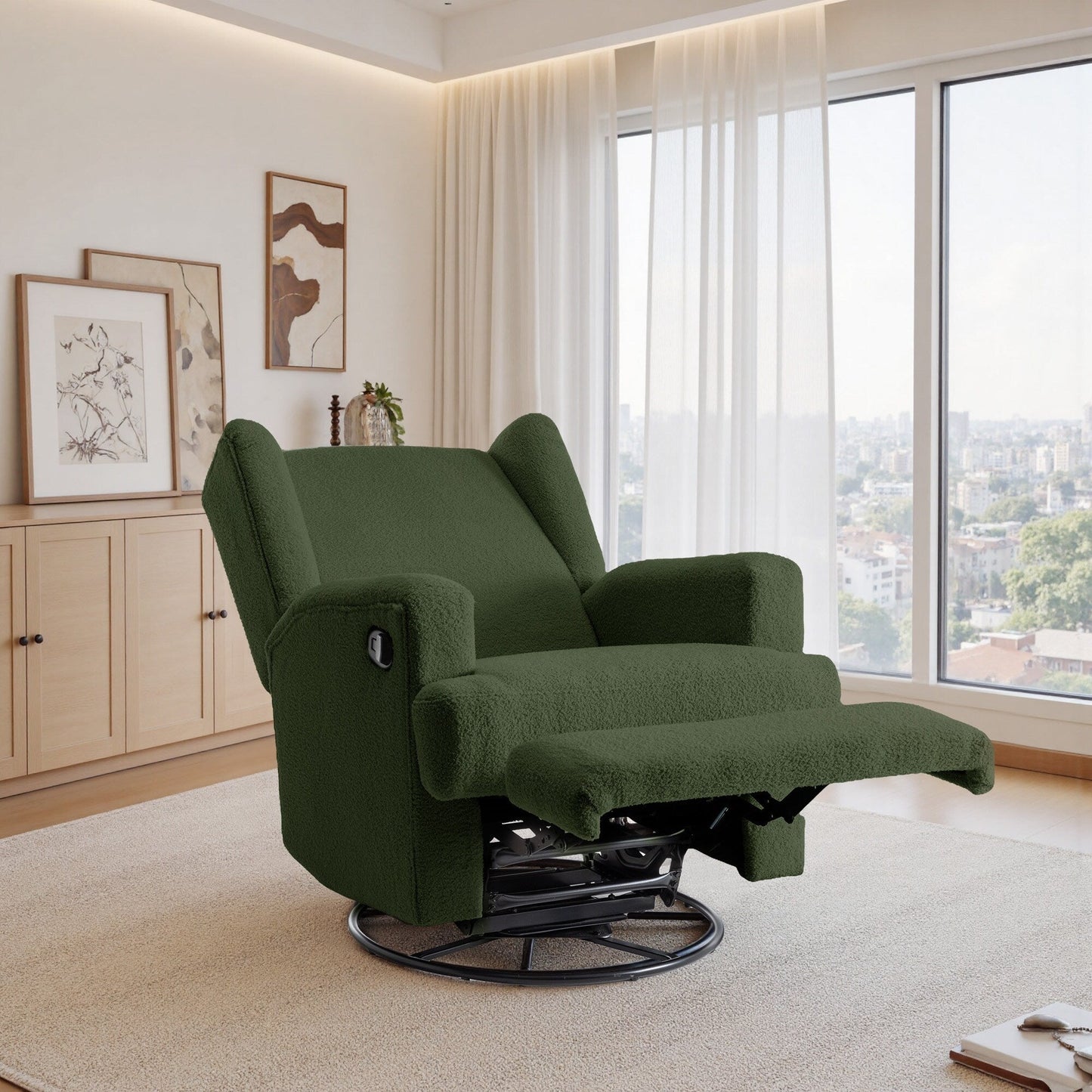 Fauteuil inclinable pivotant à oreilles pour chambre d'enfant