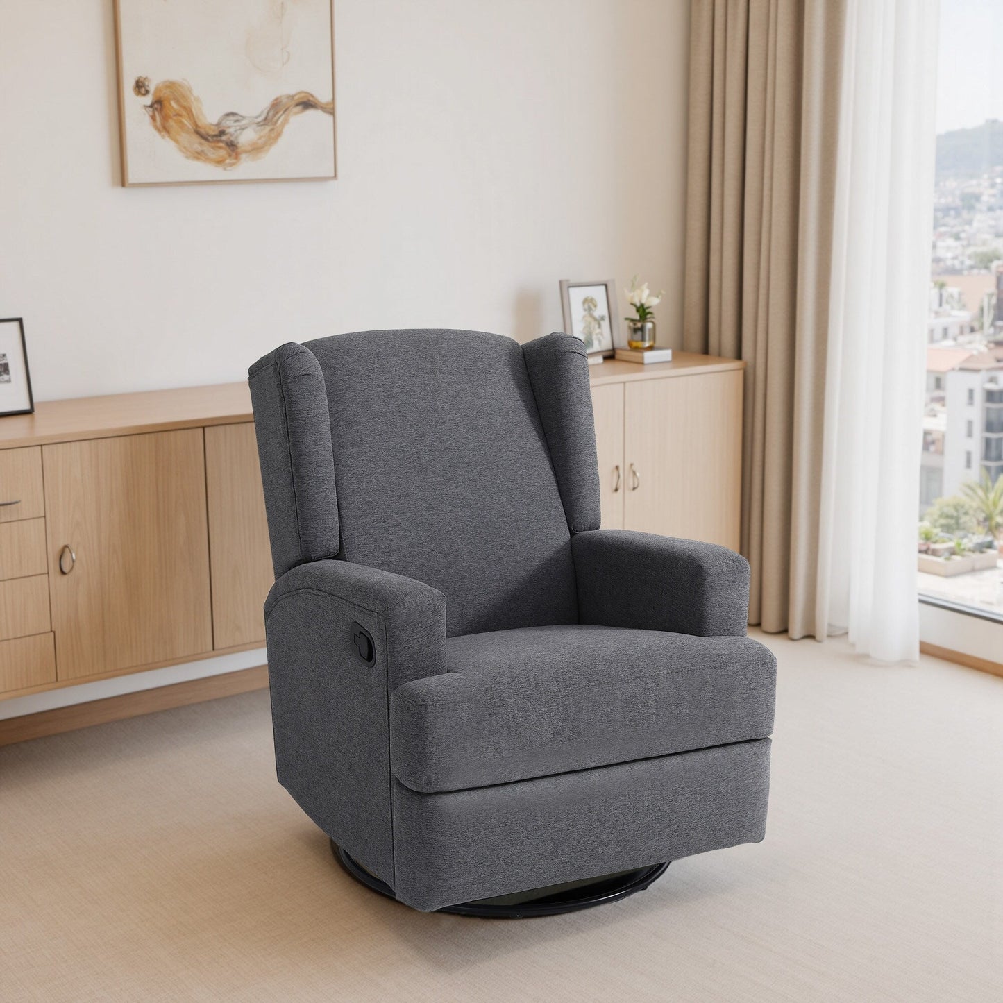 Fauteuil inclinable pivotant à oreilles pour chambre d'enfant