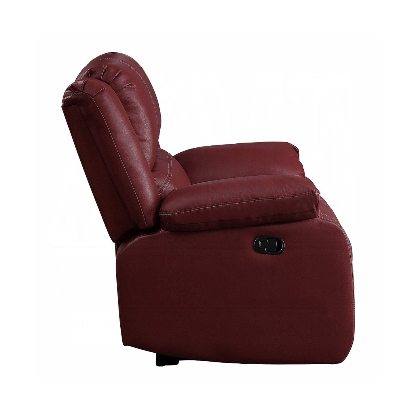 Fauteuil inclinable à bascule manuel en cuir synthétique rouge