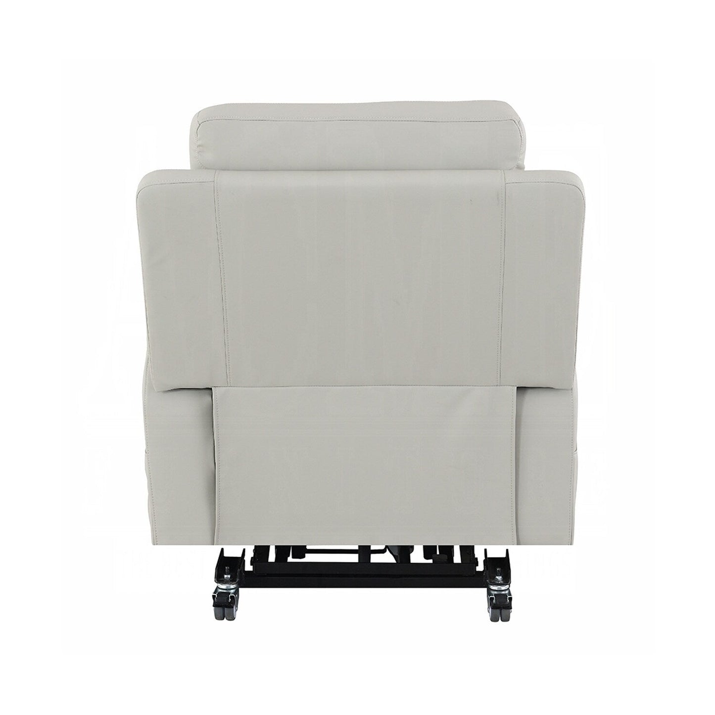 Fauteuil inclinable électrique en cuir synthétique avec chauffage et massage, gris clair