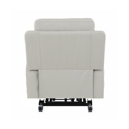 Fauteuil inclinable électrique en cuir synthétique avec chauffage et massage, gris clair