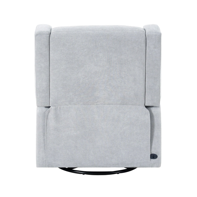 Fauteuil inclinable de luxe Tanya avec mécanisme à mouvement motorisé et planeur pivotant, fauteuil de salon rembourré et inclinable avec support lombaire