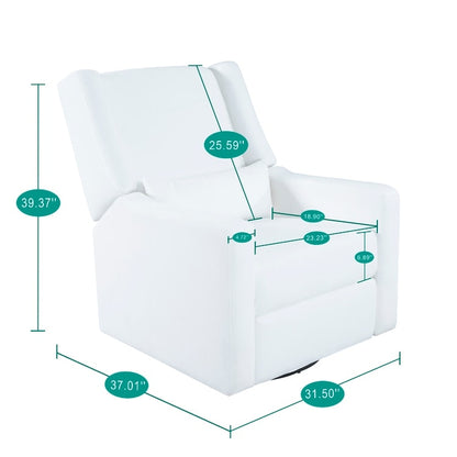 Fauteuil inclinable de luxe Tanya avec mécanisme à mouvement motorisé et planeur pivotant, fauteuil de salon rembourré et inclinable avec support lombaire