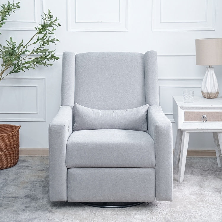 Fauteuil inclinable de luxe Tanya avec mécanisme à mouvement motorisé et planeur pivotant, fauteuil de salon rembourré et inclinable avec support lombaire