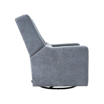 Fauteuil inclinable de luxe Tanya avec mécanisme à mouvement motorisé et planeur pivotant, fauteuil de salon rembourré et inclinable avec support lombaire
