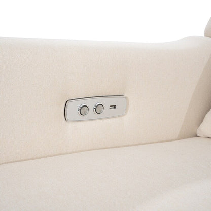 Fauteuil inclinable de luxe Tanya avec mécanisme à mouvement motorisé et planeur pivotant, fauteuil de salon rembourré et inclinable avec support lombaire