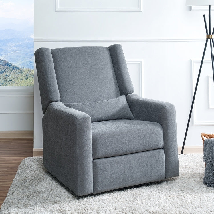 Fauteuil inclinable de luxe Tanya avec mécanisme à mouvement motorisé et planeur pivotant, fauteuil de salon rembourré et inclinable avec support lombaire