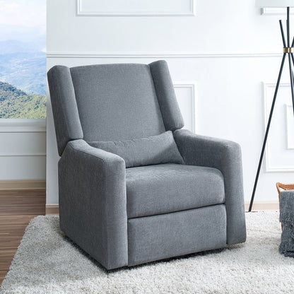 Fauteuil inclinable de luxe Tanya avec mécanisme à mouvement motorisé et planeur pivotant, fauteuil de salon rembourré et inclinable avec support lombaire