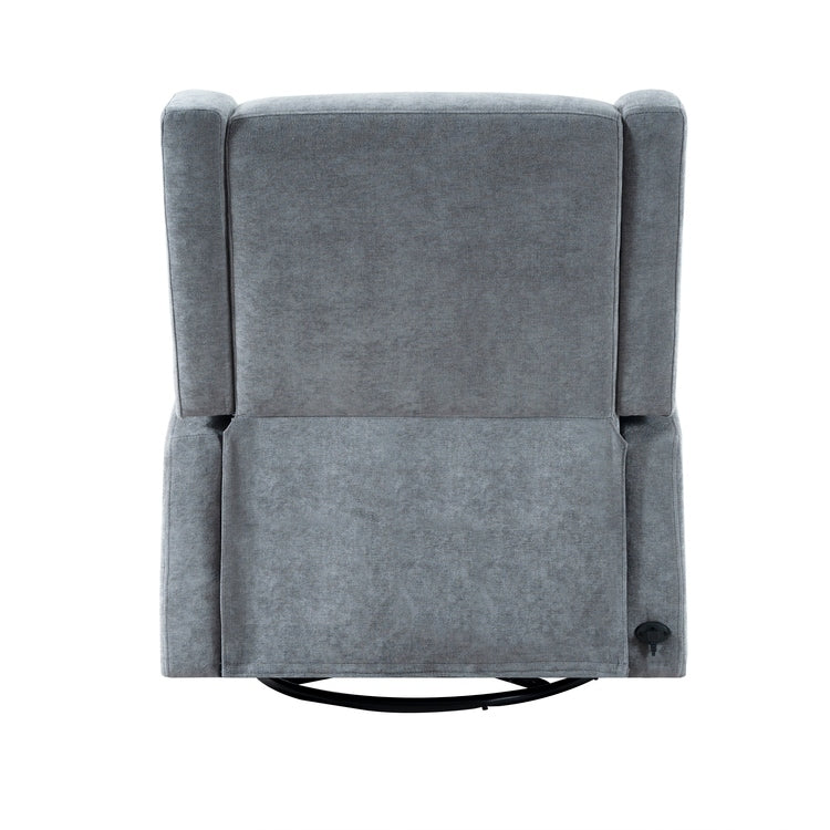 Fauteuil inclinable de luxe Tanya avec mécanisme à mouvement motorisé et planeur pivotant, fauteuil de salon rembourré et inclinable avec support lombaire