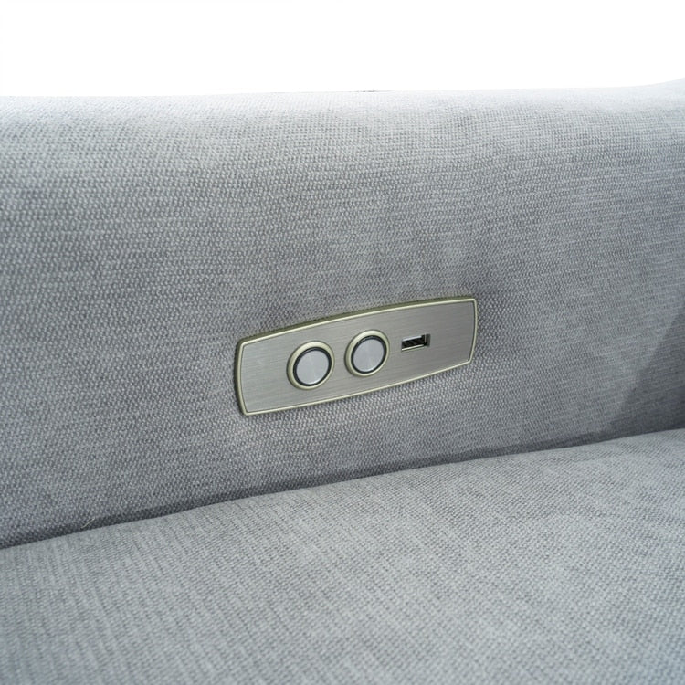 Fauteuil inclinable de luxe Tanya avec mécanisme à mouvement motorisé et planeur pivotant, fauteuil de salon rembourré et inclinable avec support lombaire