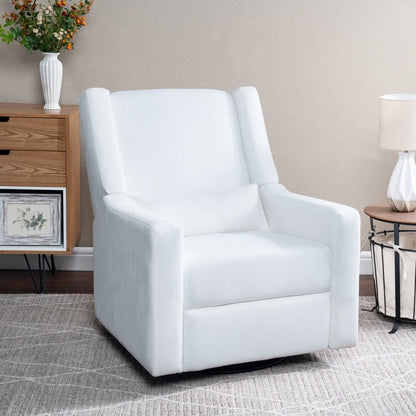 Fauteuil inclinable de luxe Tanya avec mécanisme à mouvement motorisé et planeur pivotant, fauteuil de salon rembourré et inclinable avec support lombaire
