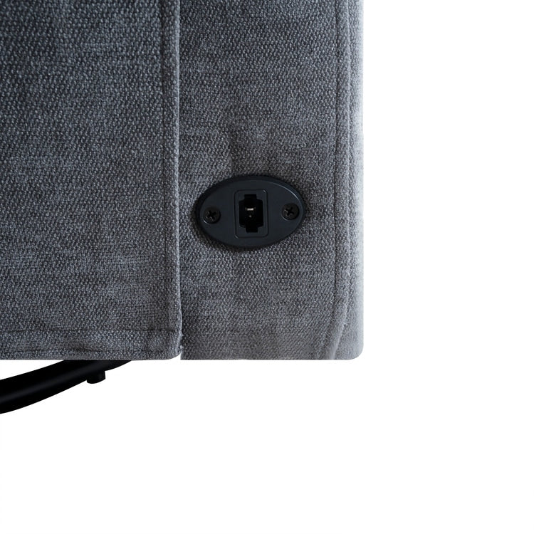 Fauteuil inclinable de luxe Tanya avec mécanisme à mouvement motorisé et planeur pivotant, fauteuil de salon rembourré et inclinable avec support lombaire