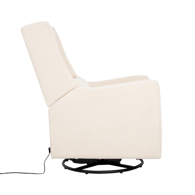 Fauteuil inclinable de luxe Tanya avec mécanisme à mouvement motorisé et planeur pivotant, fauteuil de salon rembourré et inclinable avec support lombaire