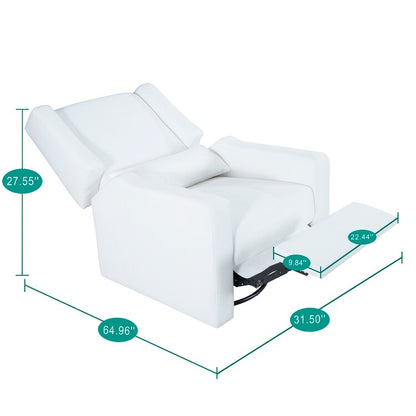 Fauteuil inclinable de luxe Tanya avec mécanisme à mouvement motorisé et planeur pivotant, fauteuil de salon rembourré et inclinable avec support lombaire