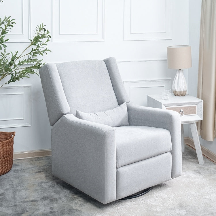 Fauteuil inclinable de luxe Tanya avec mécanisme à mouvement motorisé et planeur pivotant, fauteuil de salon rembourré et inclinable avec support lombaire